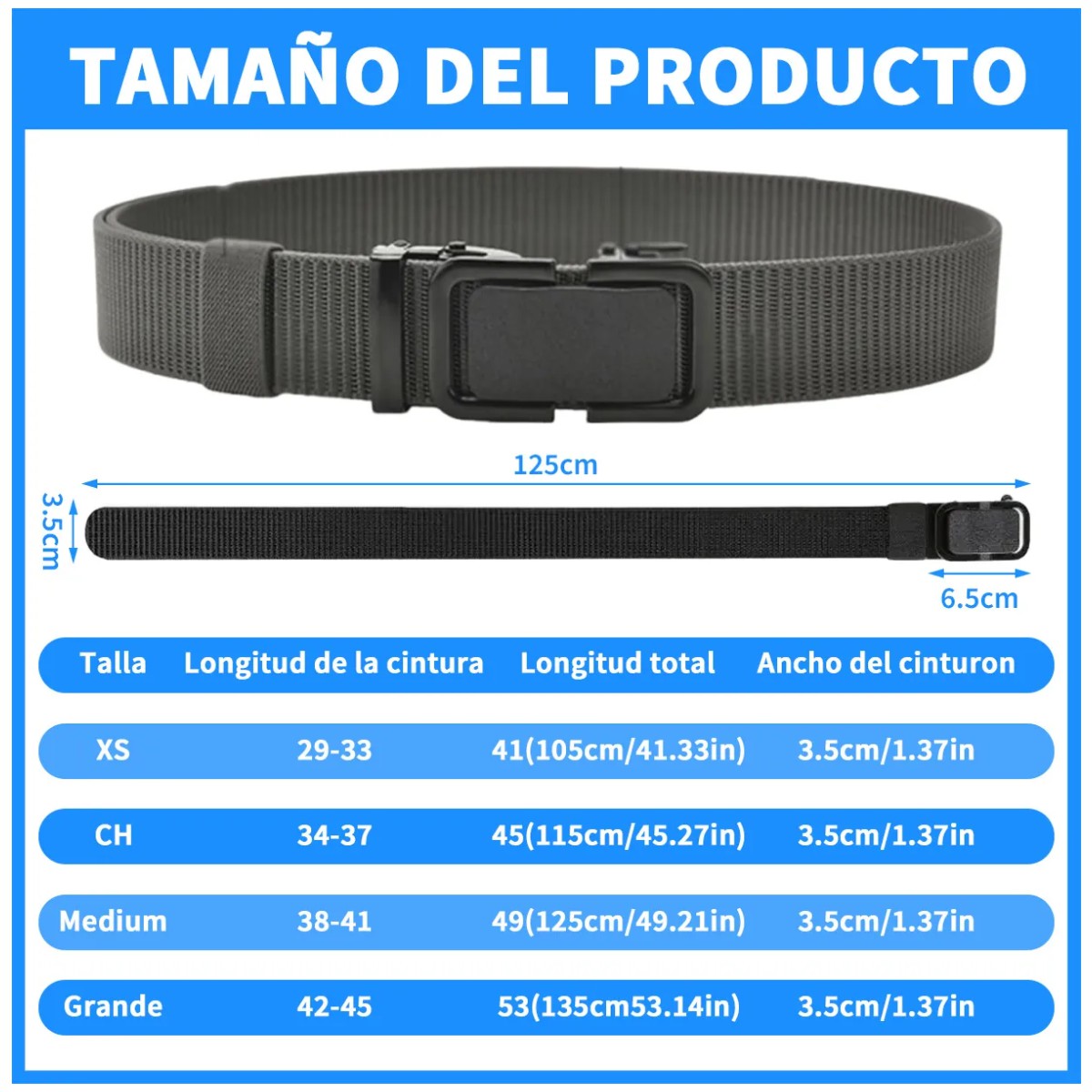 Cinturones Ajustable Calidad 2 Piezas Color Negro-Gris Unitalla image number null