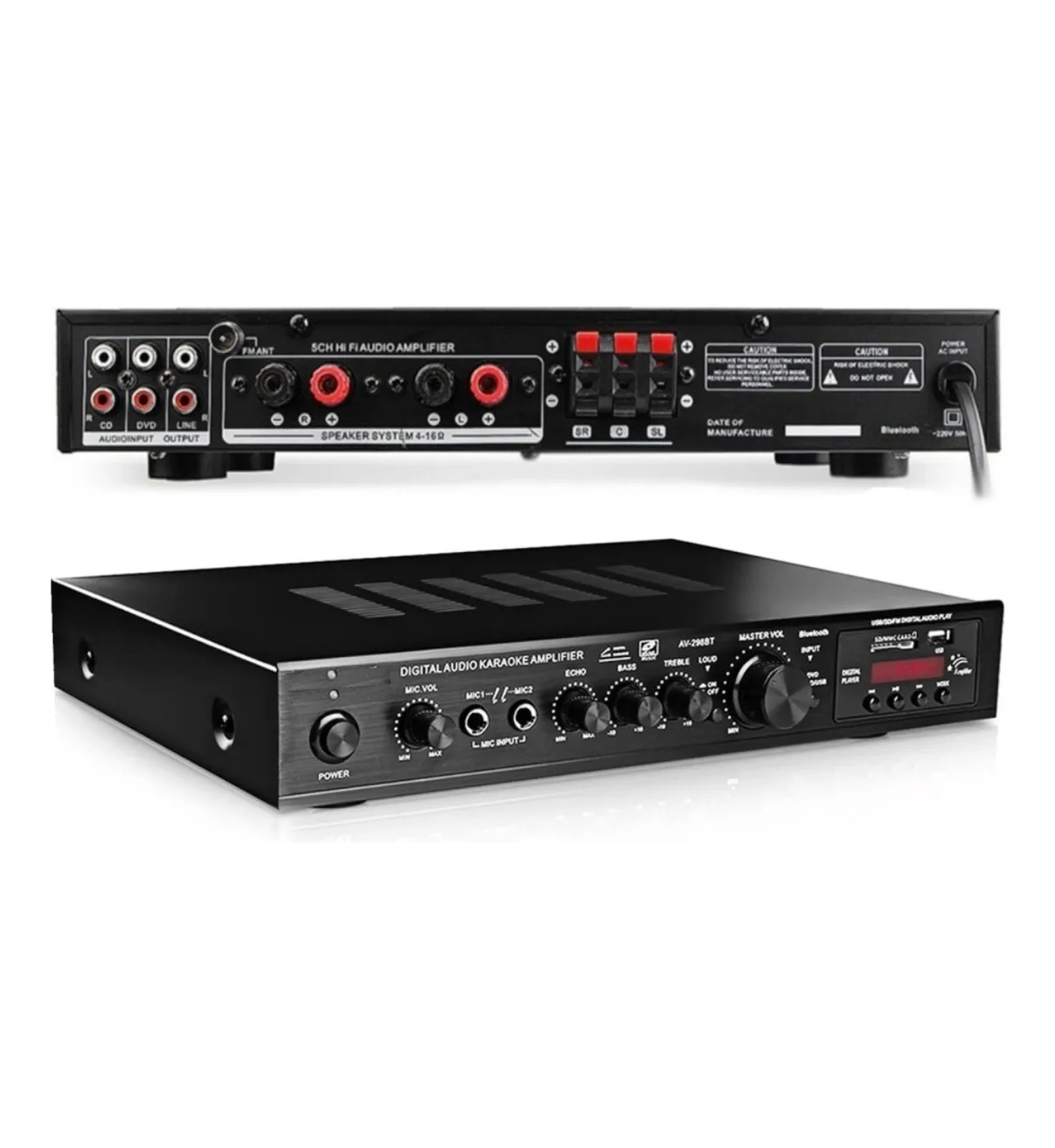 Amplificador De Audio Bluetooth Malubero Av-298bt 5.1 Estereo image number null