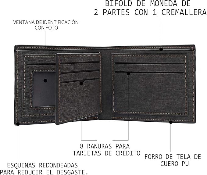 Cartera para caballero, carteras para hombre, billetera hombre minimalista image number null