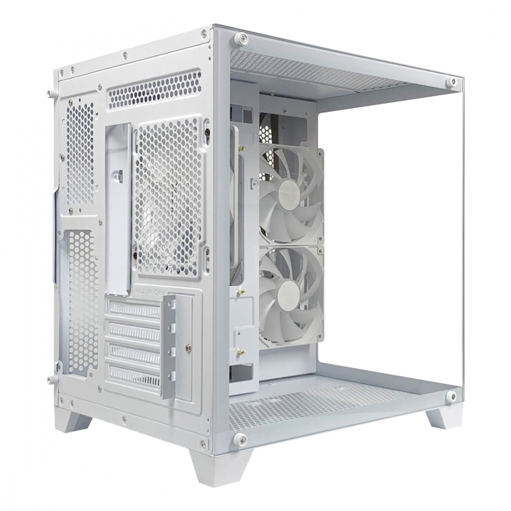 Gabinete Xzeal Panzer II Cubo, Mini-Tower, Micro-ATX, USB 2.0/3.0, sin Fuente, 3 Ventiladores Instalados, Blanco image number null