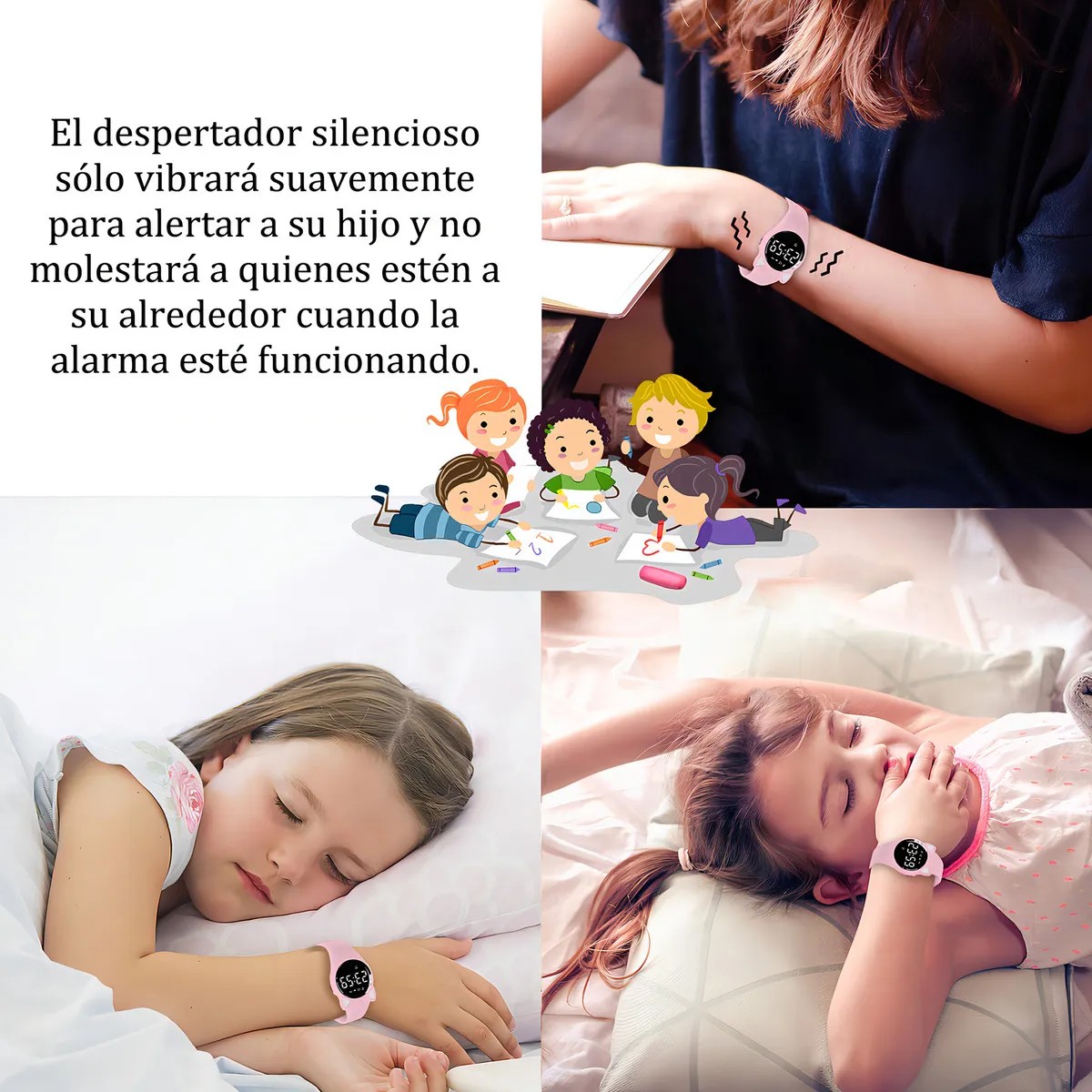 Reloj Digital Recargable Deportivo Multifunci&oacute;n Rosa Chicle image number null