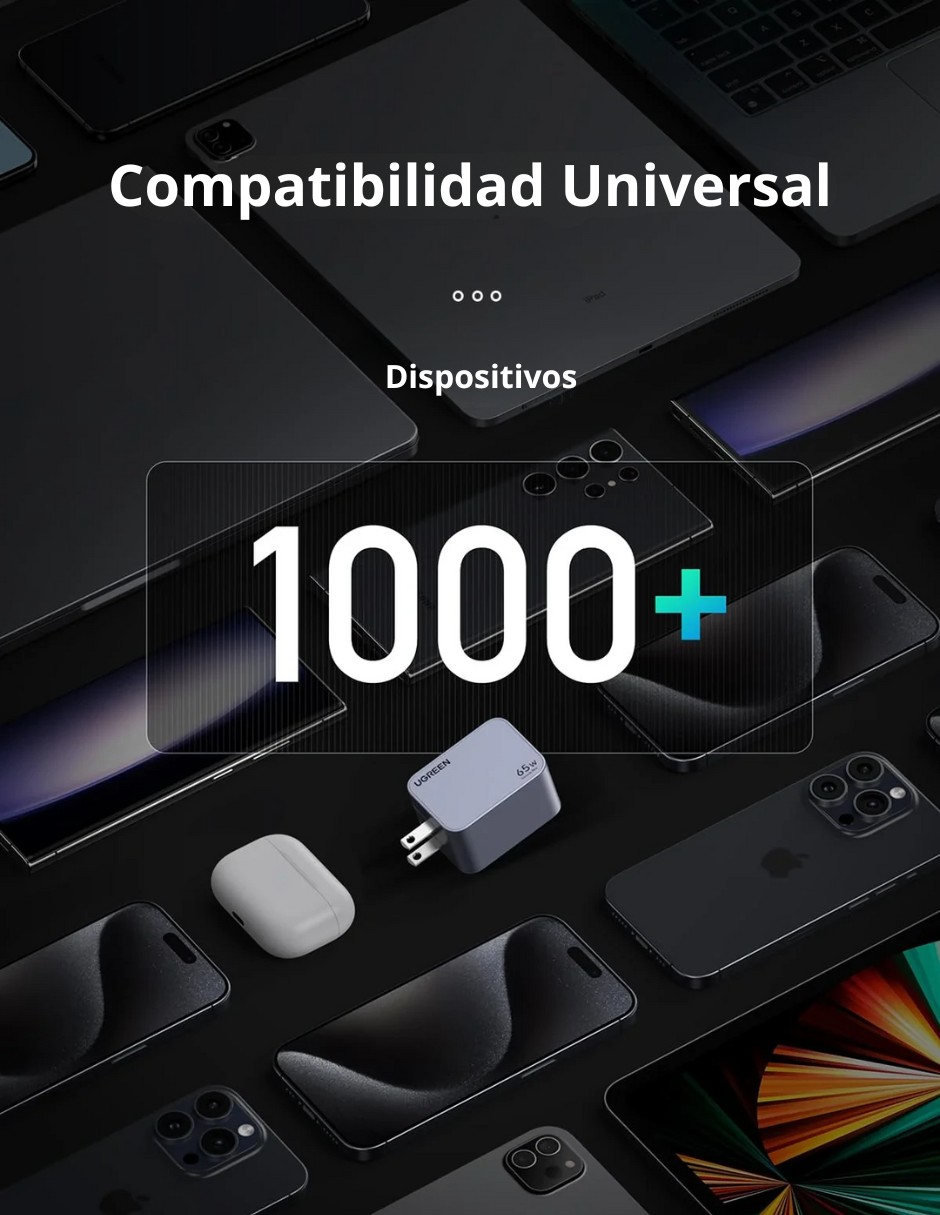 Cargador Ugreen Nexode Pro 2 Usb-C, 1 Usb-A 65W de Carga R&aacute;pida image number null