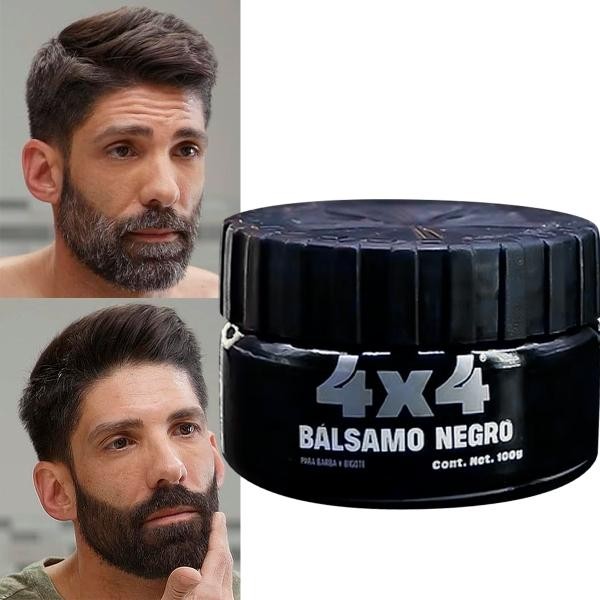 Cera Balsamo Barba Bigote Cubre Canas Color Negro 4x4 100grs image number null