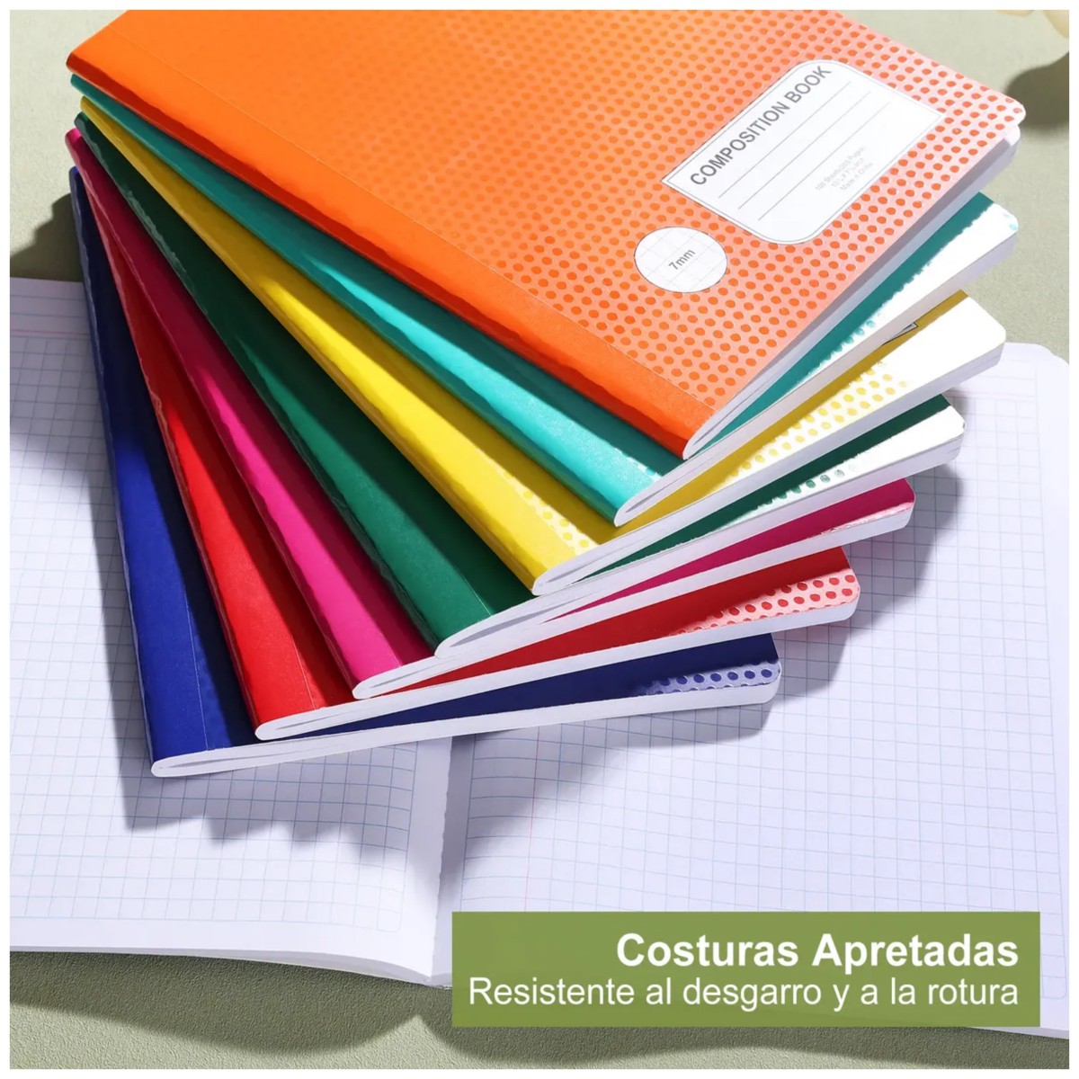 Cuadernos Cosido Profesional Libreta 8 Piezas Cuadro Chico 5mm image number null