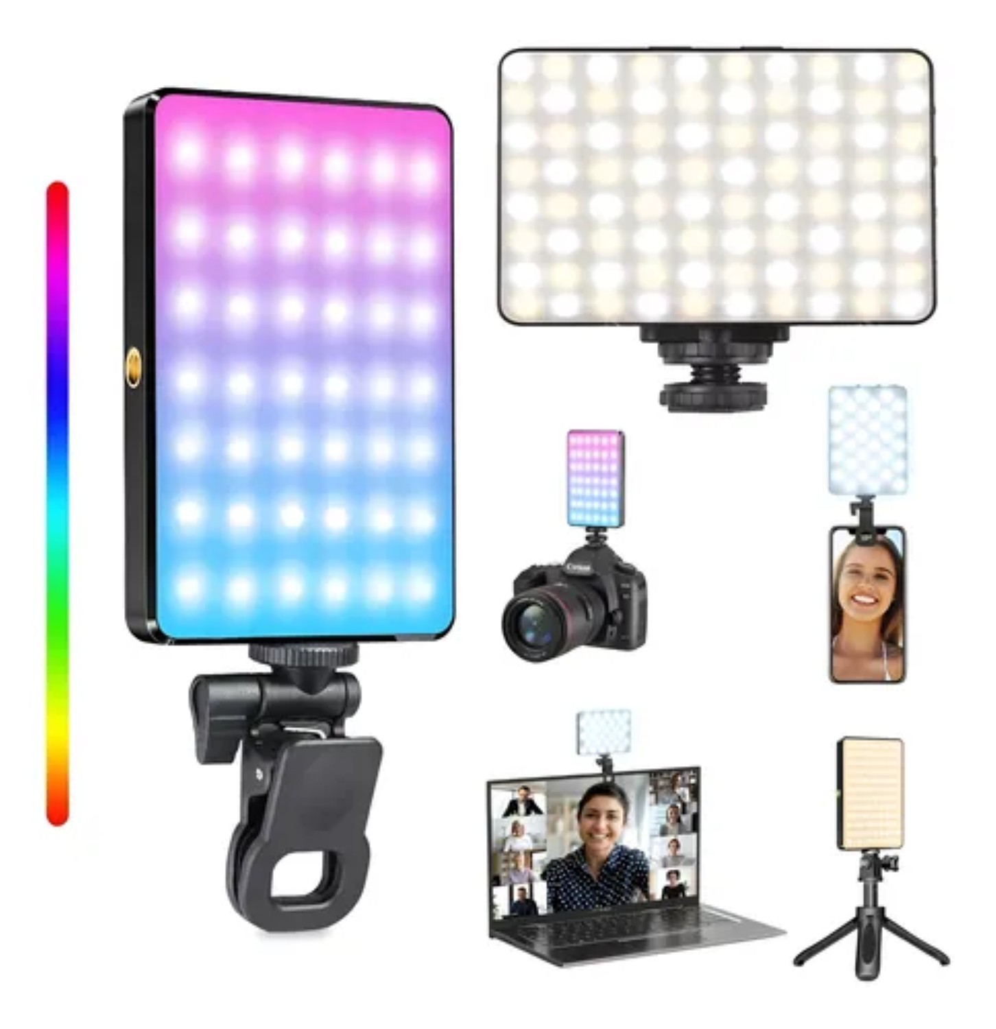 L&aacute;mpara De Tel&eacute;fonos C&aacute;mara Luz Rgb Para Celular Recargable image number null
