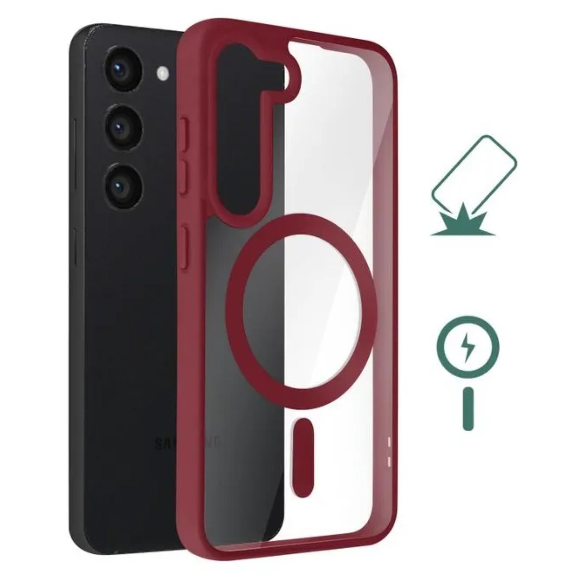 Funda Clear Case Color Vino Para Samsung Galaxy Compatible Con MagSafe Buena Protecci&oacute;n , Elegante Calidad ,y dise&ntilde;o image number null