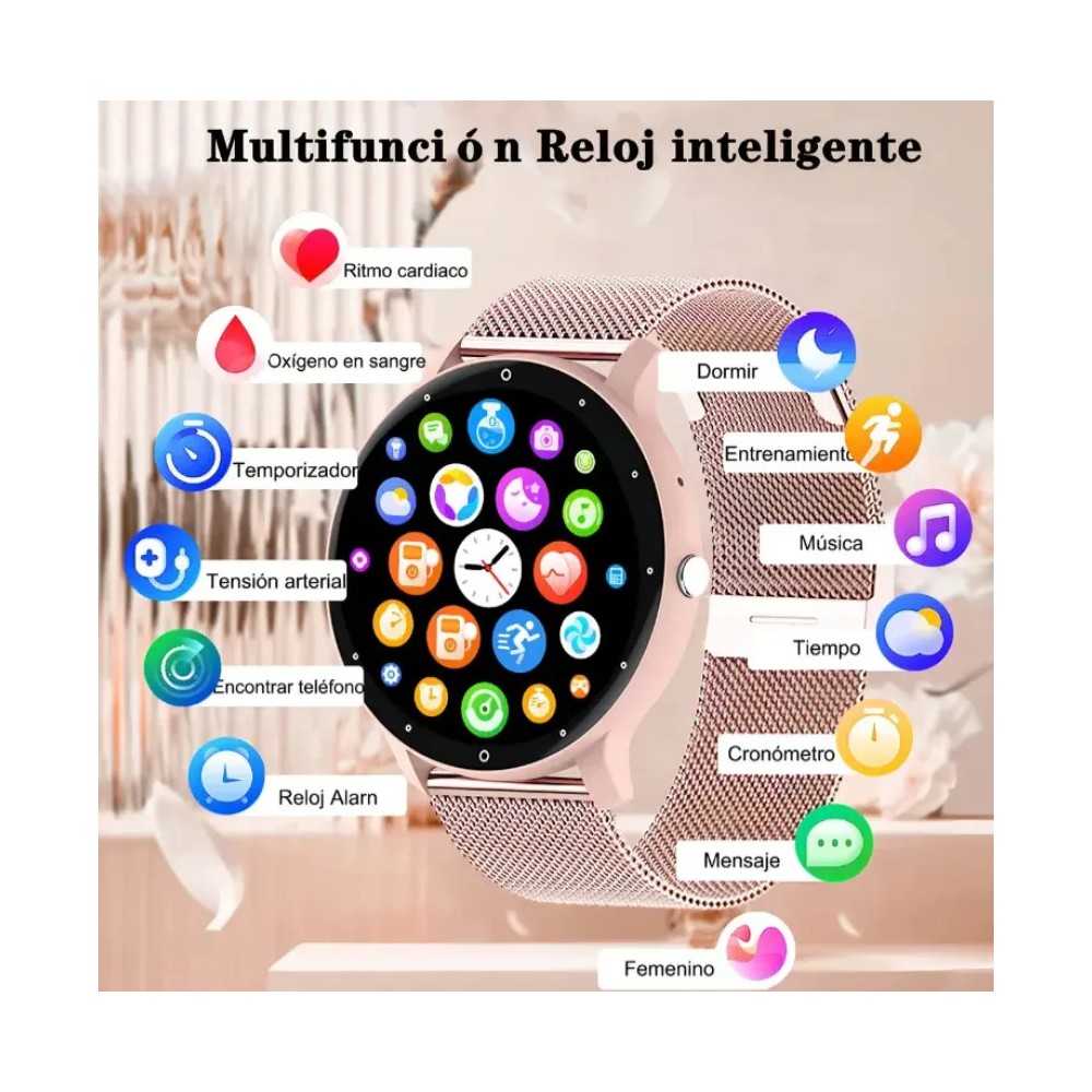 "Smartwatch Free Breath ZL02 caja rosa, malla rosa de silicona Rosa " image number null