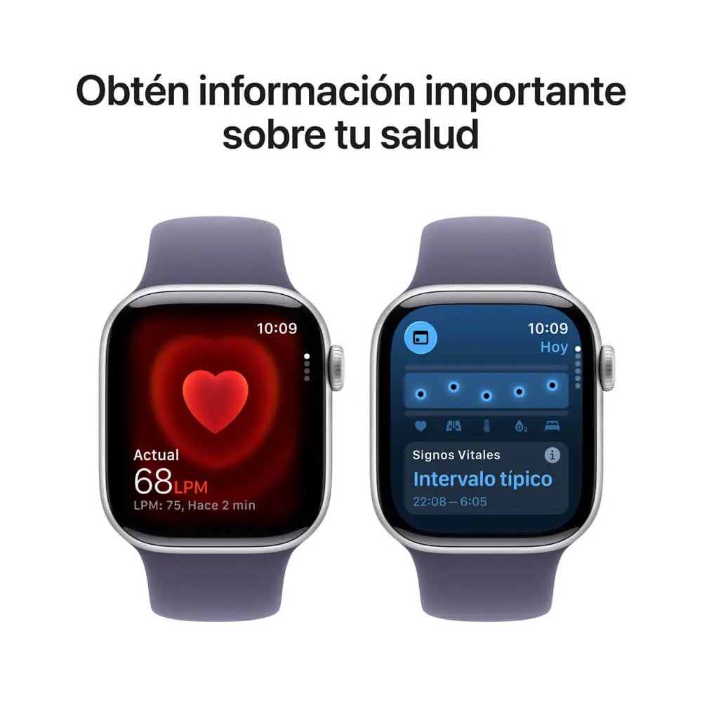 Apple Watch 11 GPS 46mm Plata + Correa Morado Niebla M/L image number null