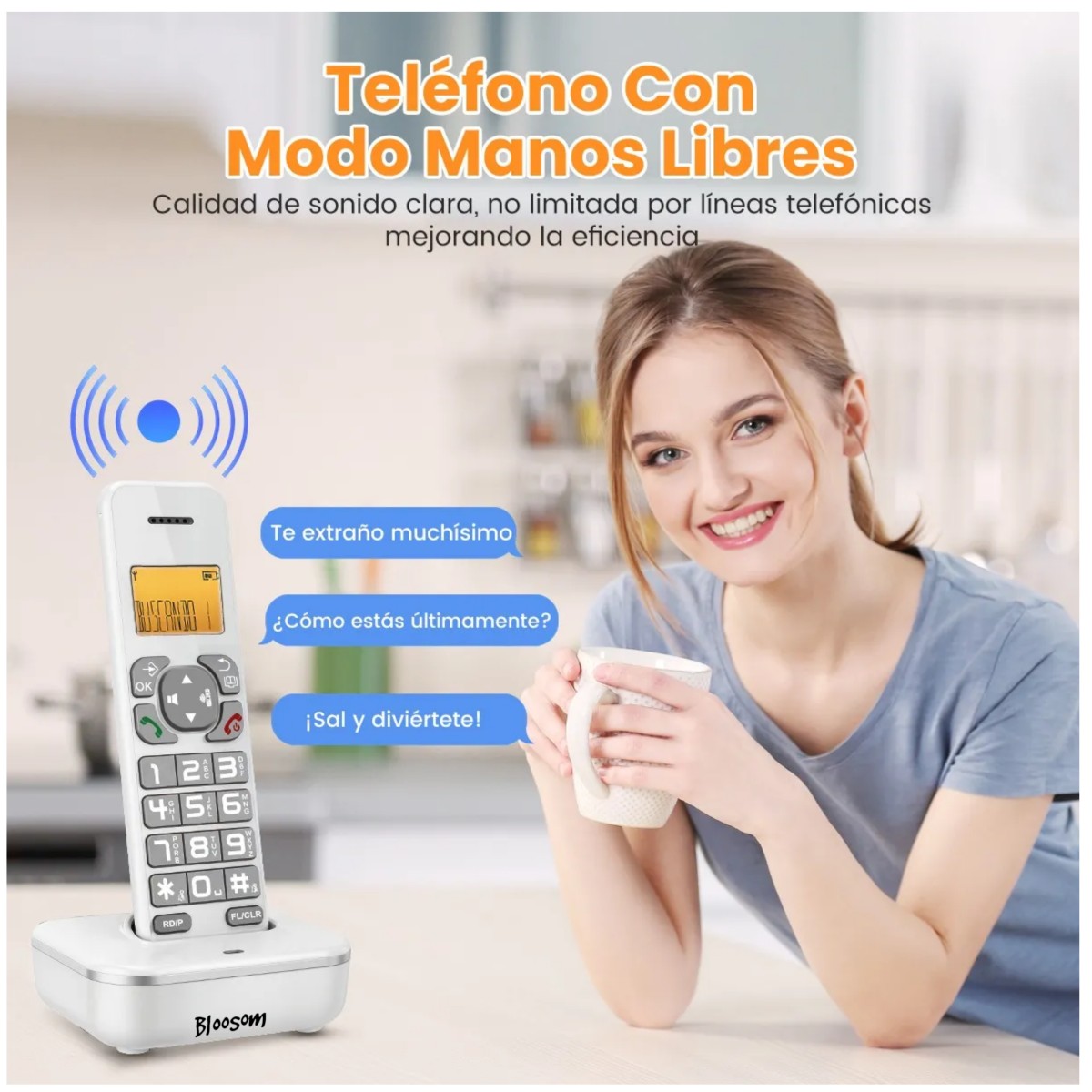 Tel&eacute;fonos Fijos Al&aacute;mbrico Casa Oficina Hotel Lcd Blanco image number null