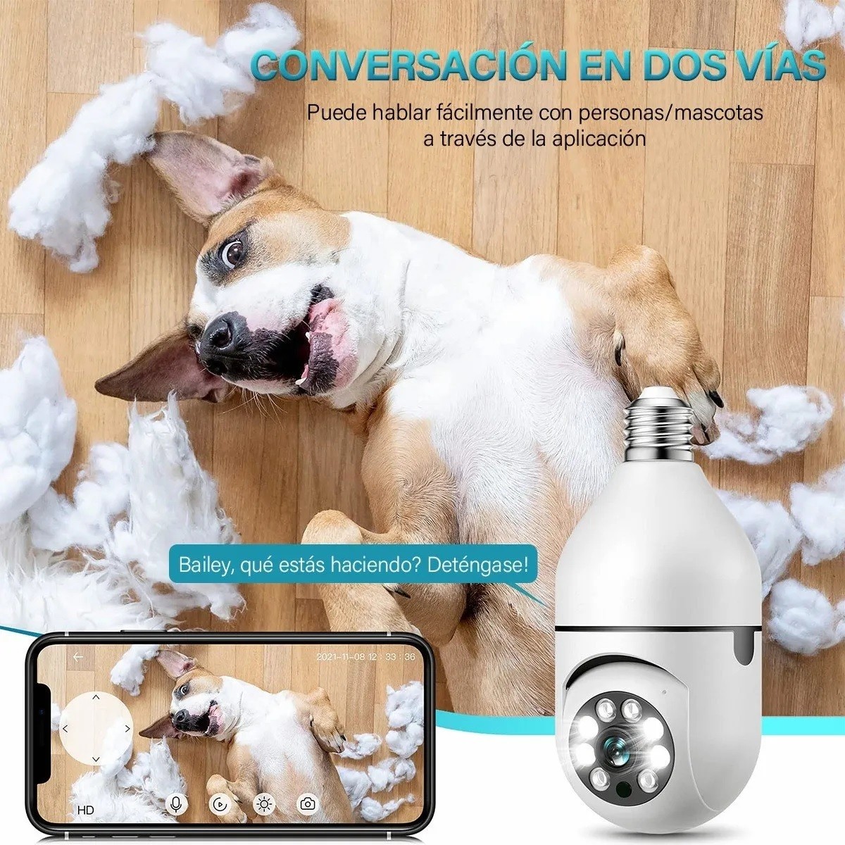 C&aacute;mara De Seguridad Wifi Exterior/interior Ip 3mp Con Alexa image number null