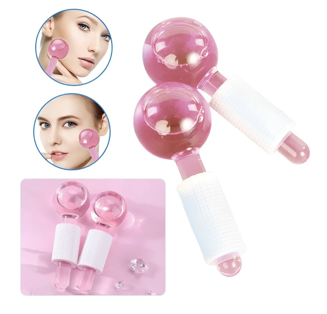 Masajeador Facial Bola Masajeadora Ice Globes Roller Arrugas ROSA image number null