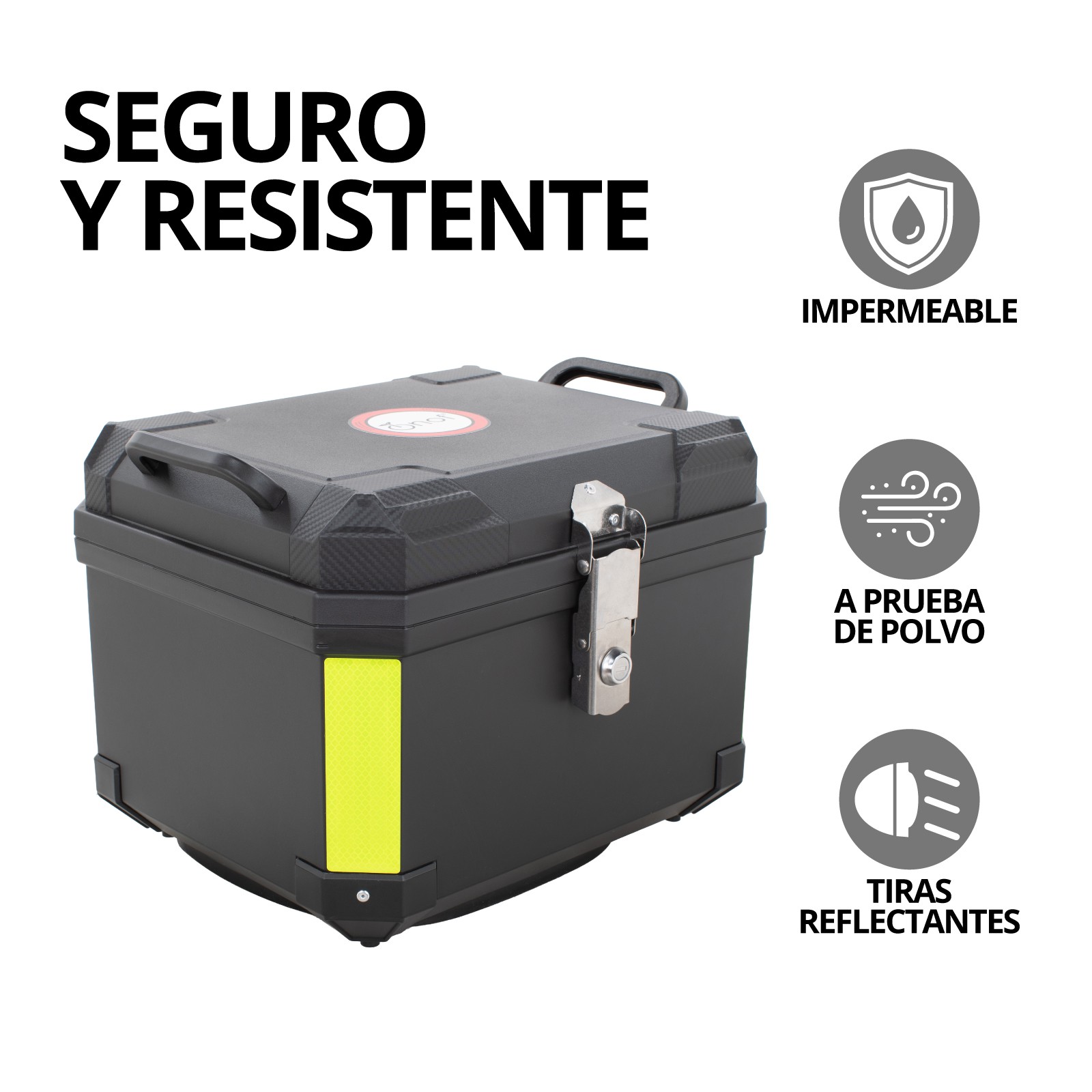Caja Para Moto 45L Onof RAAX Impermeable Con Candado Universal Alta Resistencia Portaequipaje Motocicleta image number null