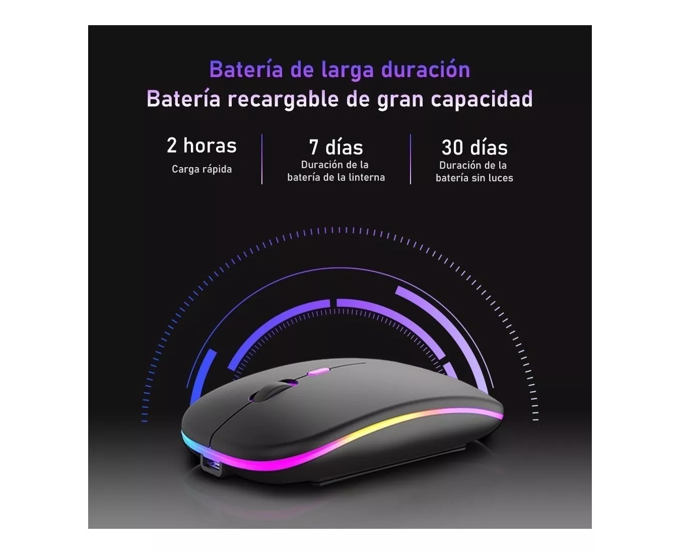 ML Mouse inal&aacute;mbrico recargable Free Wolf X15 negro. image number null