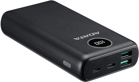 ADATA Powerbank Bater&iacute;a Port&aacute;til Recargable P20000QCD Power Bank de 20,000 mAh (74Wh), Color Negro (AP20000QCD-DGT-CBK), Tecnolog&iacute;as de Carga R&aacute;pida Qualcomm QC 3.0 USB PD 3.0. image number null