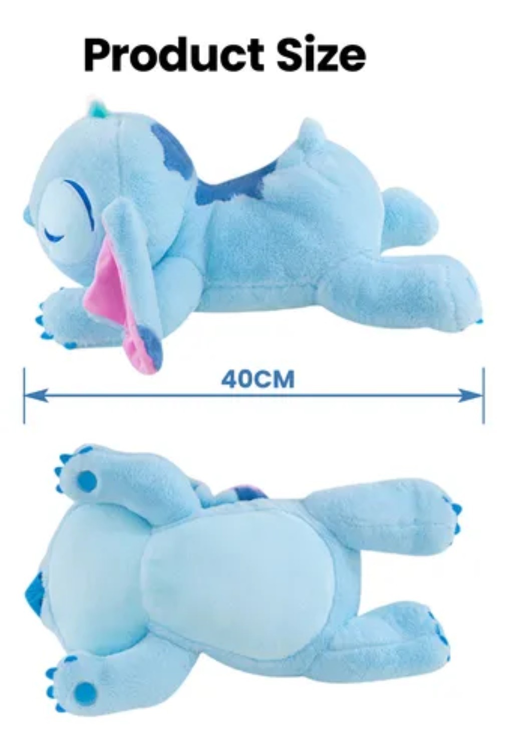 Stitch Peluche Almohada 40cm Azul Rey image number null