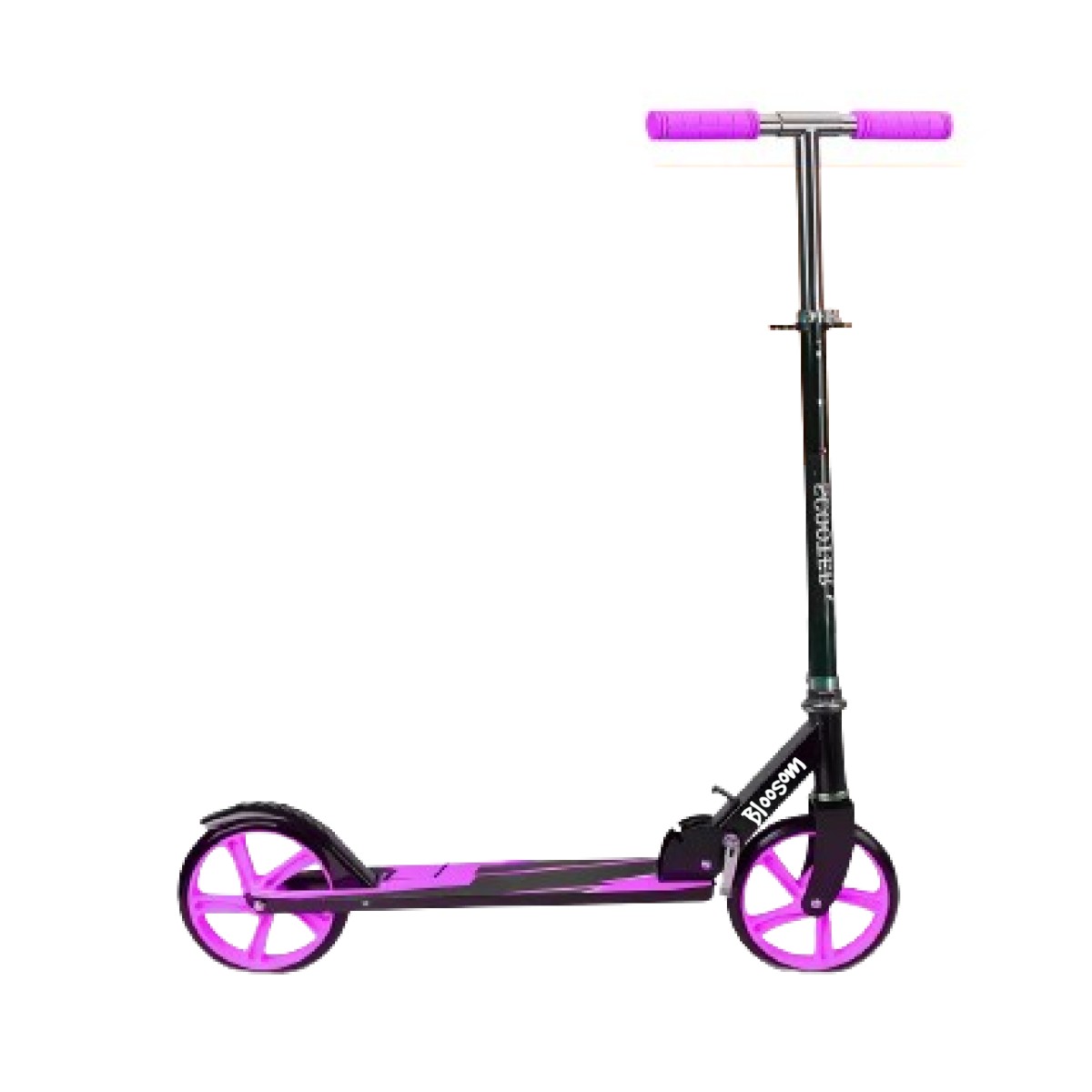 Scooter Plegable Ligero Y Con Manubrio De Altura Ajustable Rosa Negro image number null