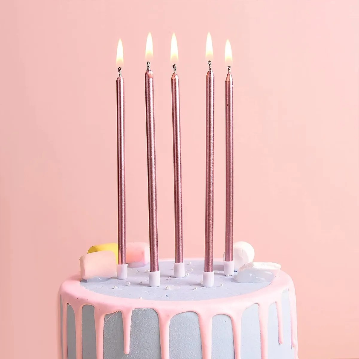 36 Velas De Pastel Colores Metalicos Para Cumplea&ntilde;os Fiesta image number null