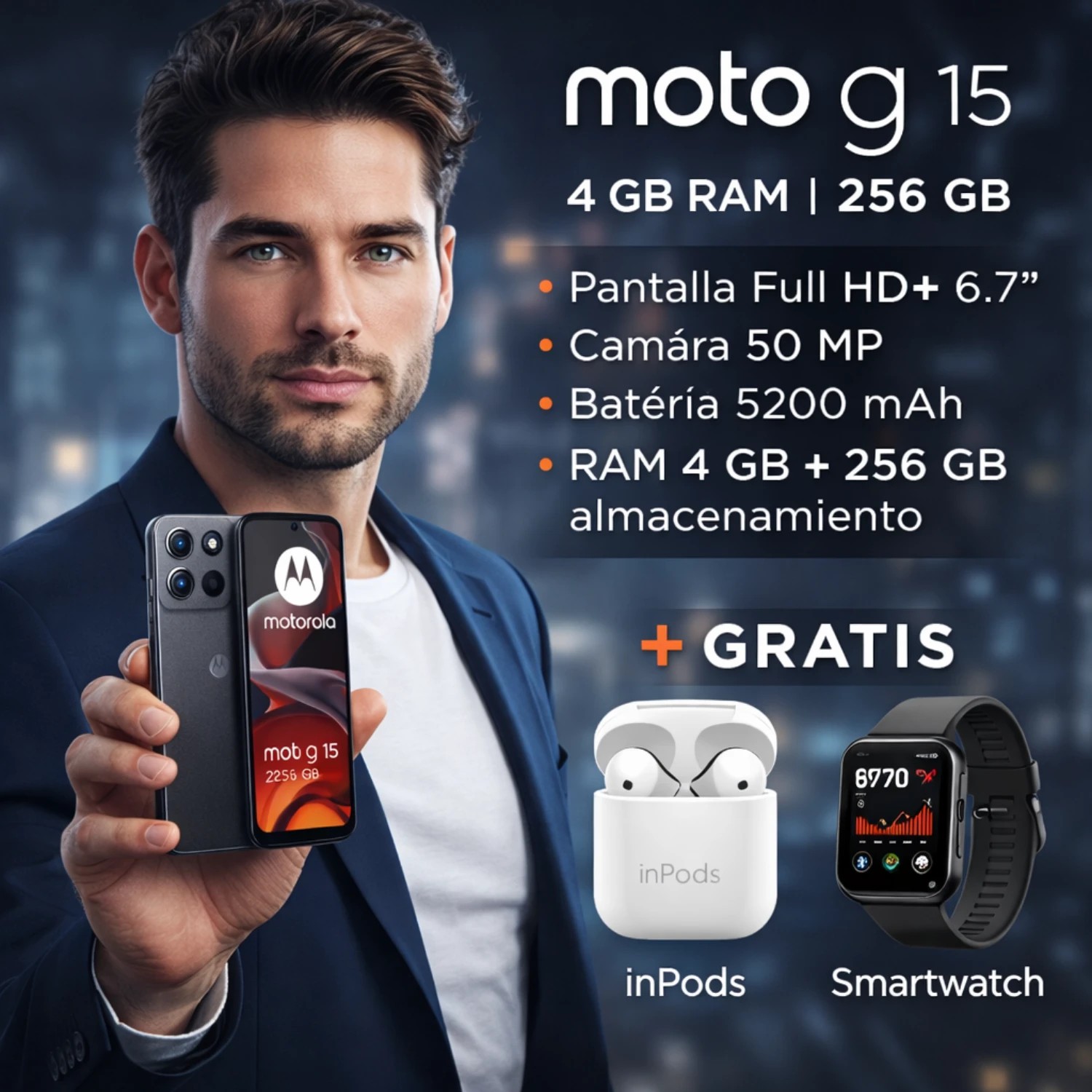 MOTOROLA MOTO G15 4 RAM 256 GB Gris image number null