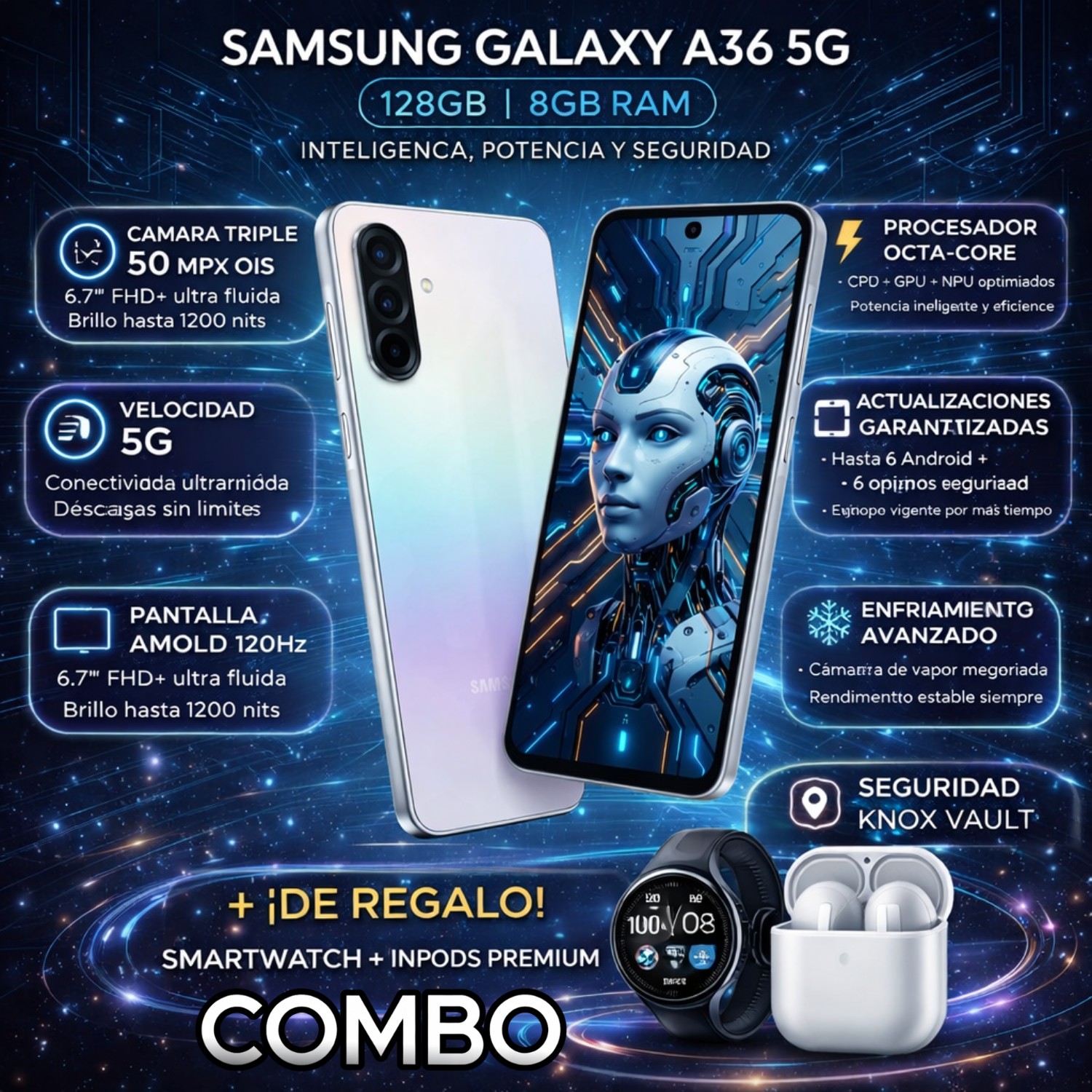Samsung Galaxy A36 128 Gb 8 Ram Blanco image number null