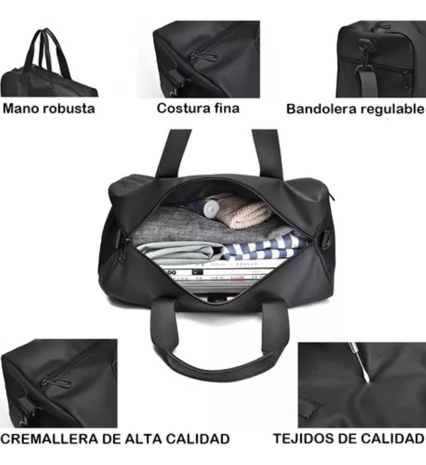 Maleta Deportiva Bolsa Gym Negro image number null