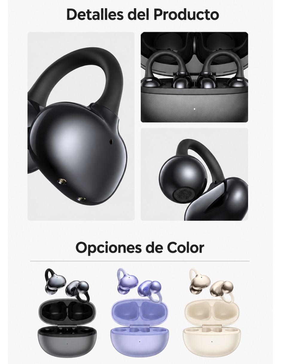 Aud&iacute;fonos Open Ear Havit Bluetooth 5.4 Deportivos Morado image number null
