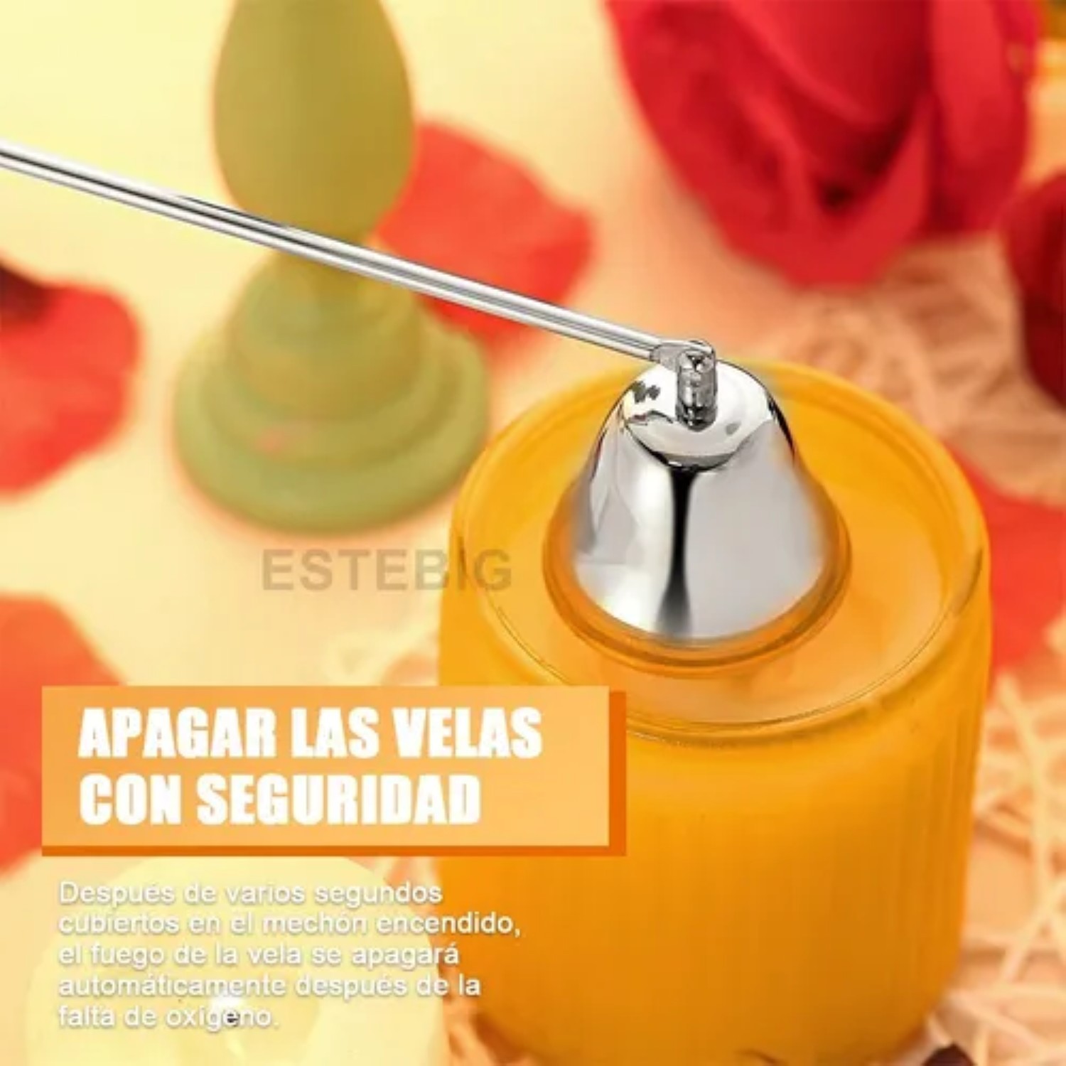 2 Pzs Apagador Velas Portavelas Campana Acero Inoxidable plateada image number null