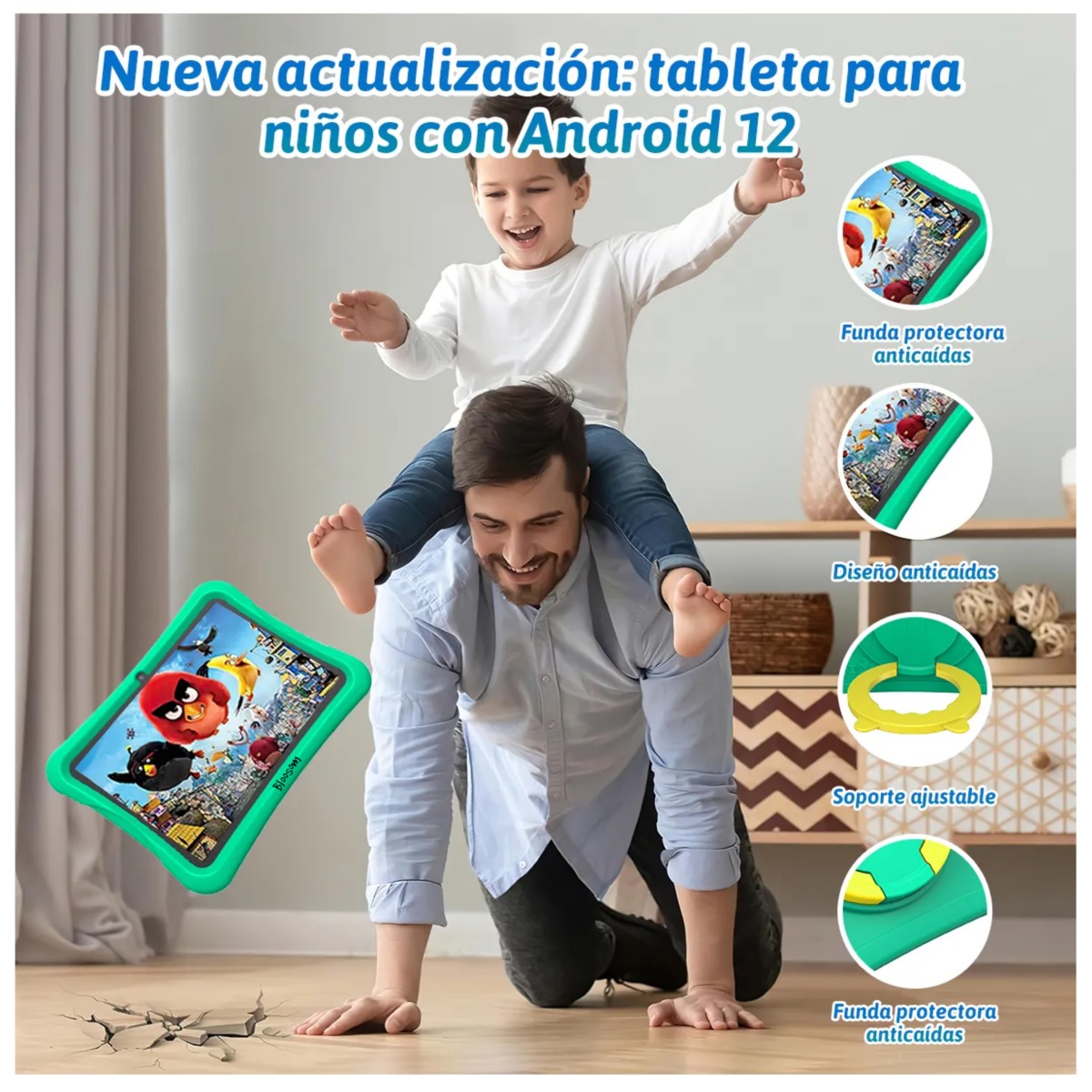 Tablet Con Funda Pad 10'' Android 64gb+4gb Memoria Ram Verde Claro image number null