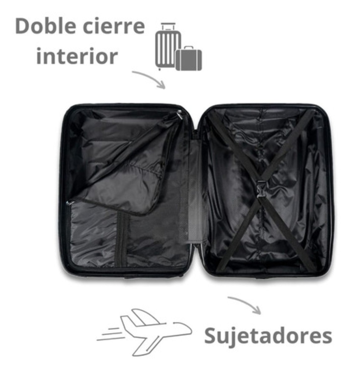 Maleta 10 Kg Cabina C/candado De Seguridad Doble Llanta Negro image number null