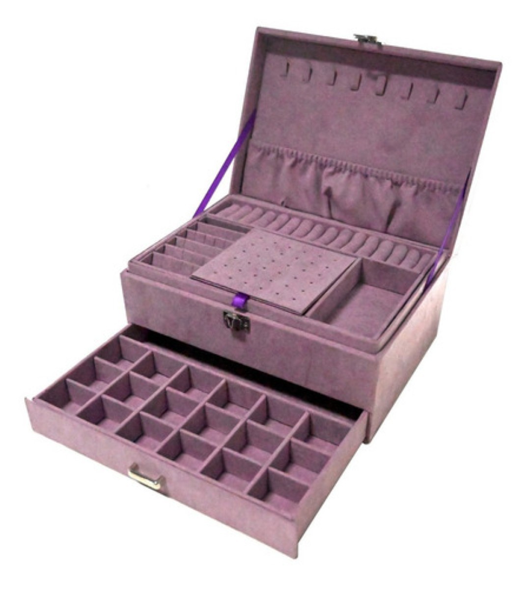 Joyero Estuche, Multifuncional Gran Capacidad Morado image number null