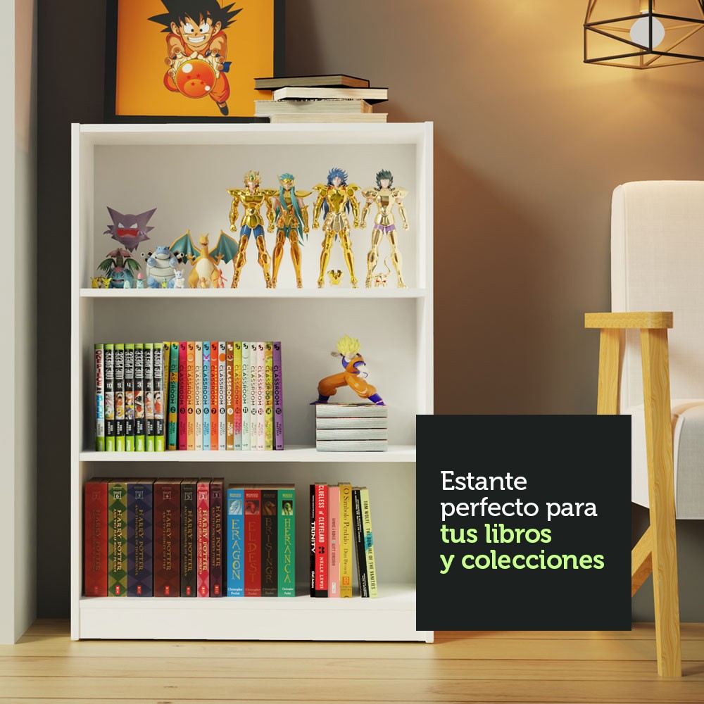 Estante Librero Organizador Madesa 6907 y 3 Nichos Blanco 1 image number null