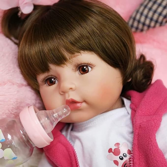 A VOICEPTT Beb&eacute; Reborn Mu&ntilde;eca Simulado Cuerpo Silicona Algod&oacute;n, Reborn Baby Silicone de Juguete 47cm. image number null