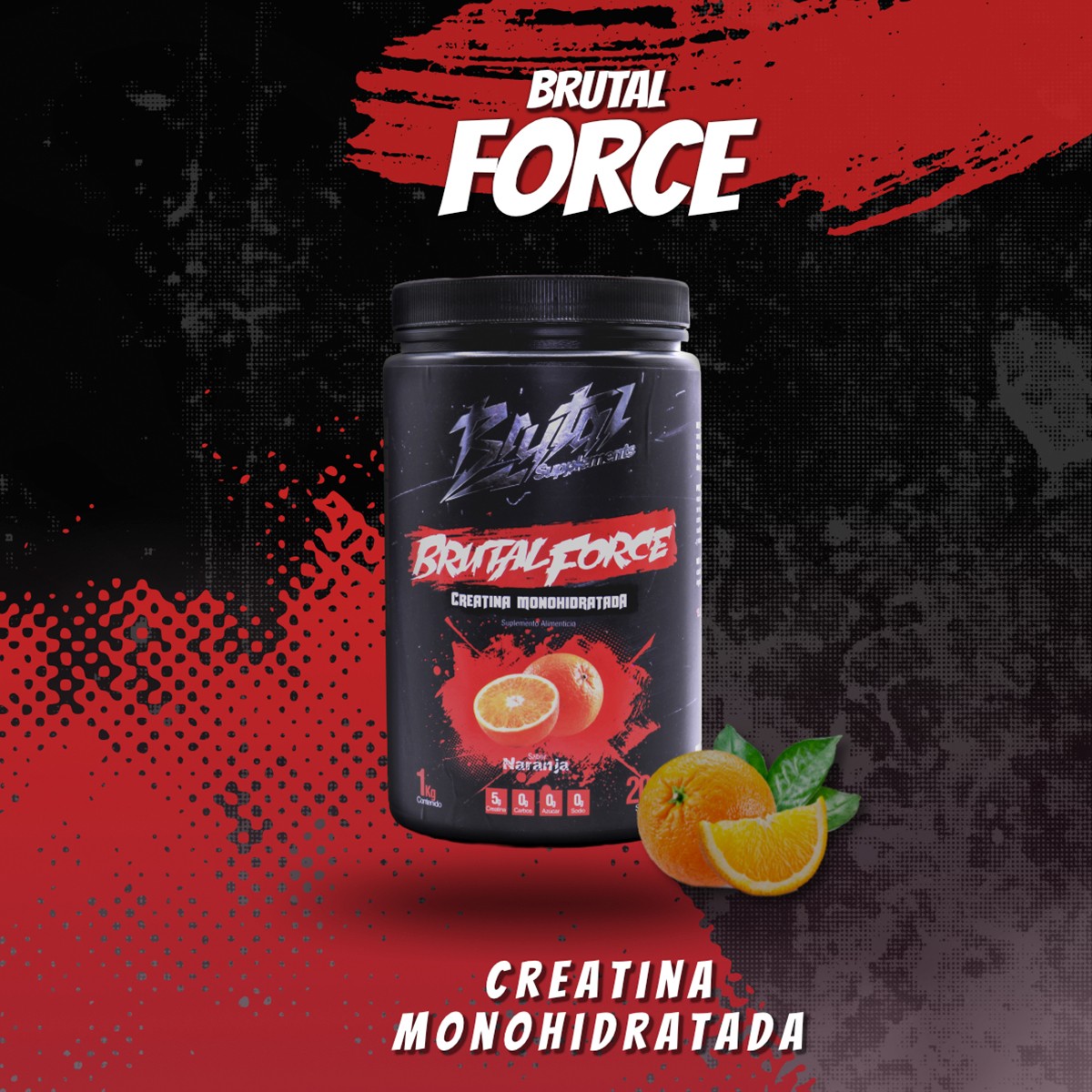 Creatina Monohidratada BrutalForce 1KG Suplemento Deportivo image number null