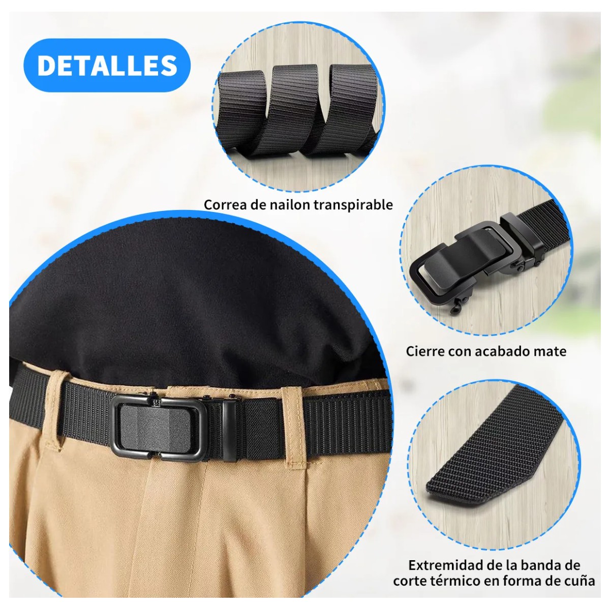 Cinturones Ajustable Calidad 2 Piezas Color Negro-Gris Unitalla image number null
