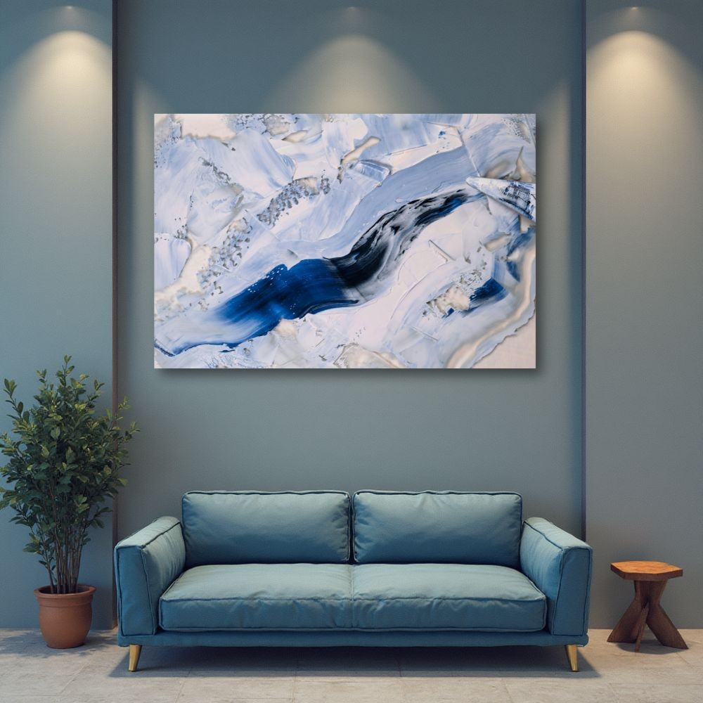 Cuadro Decorativo Abstracto Azul &Aacute;rtico 60x80cm image number null