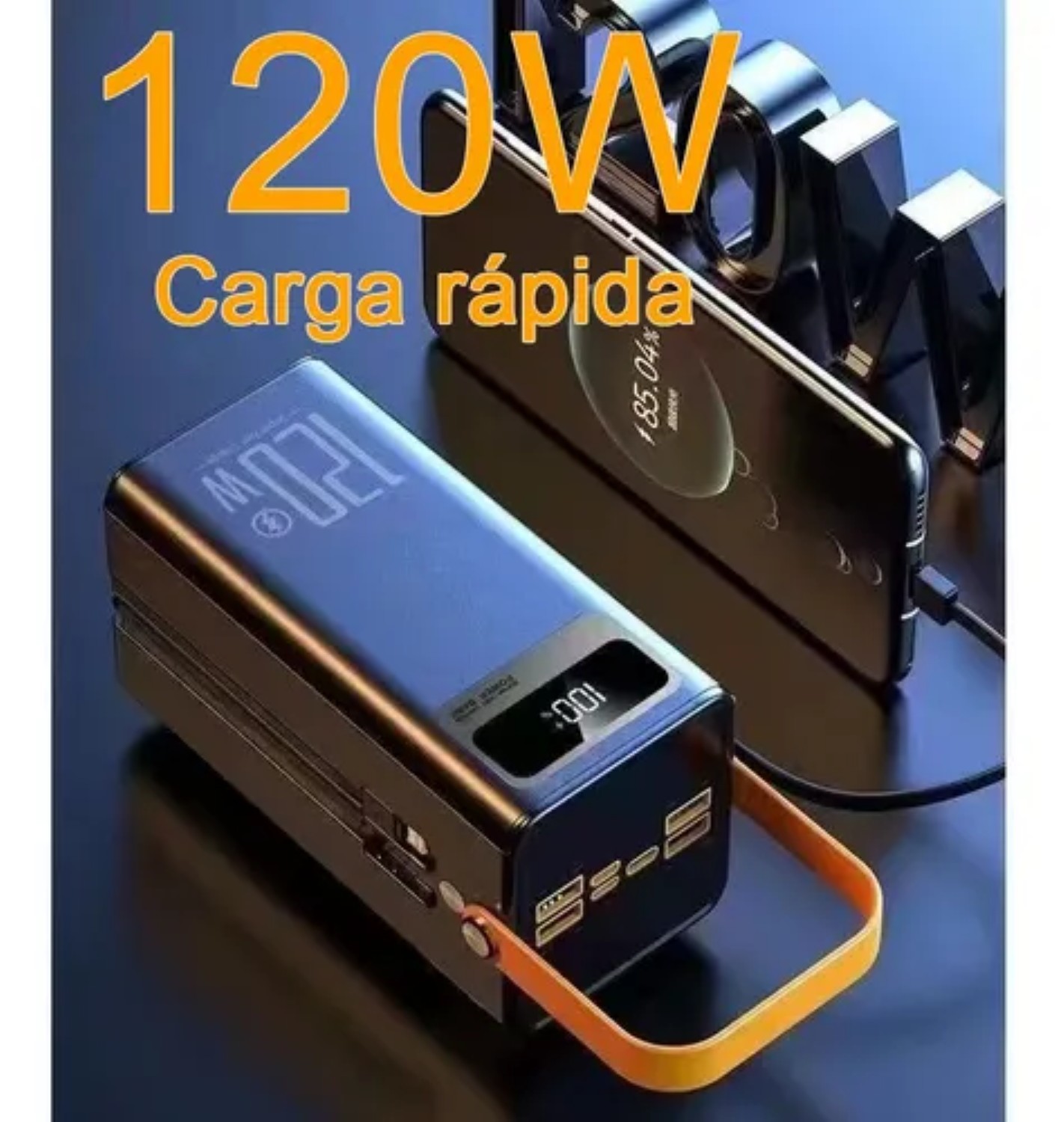 Power Bank Bater&iacute;a Port&aacute;til 60000mah Cargador Ultrar&aacute;pida Blanca Naranja image number null