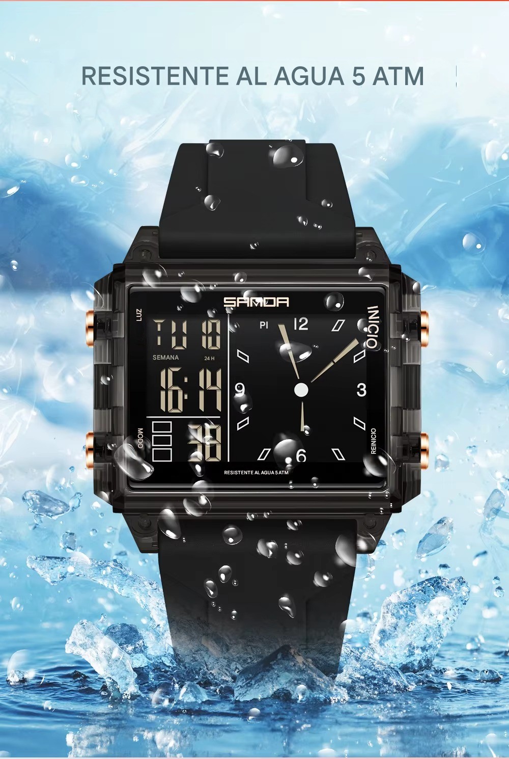 Relojes electr&oacute;nicos azul 01 calendario luminoso impermeable deportes al aire libre pulsera Digital image number null