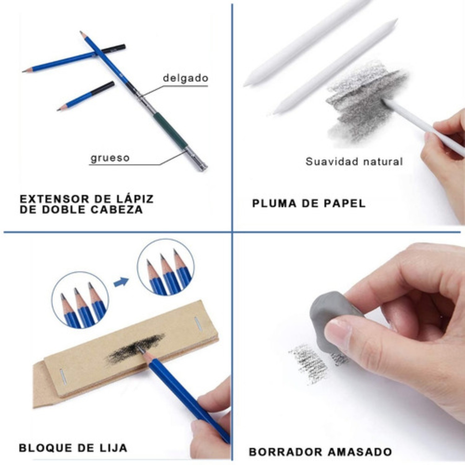 Kit 35 Piezas Profesional De Dibujo Con L&aacute;pices Hb image number null