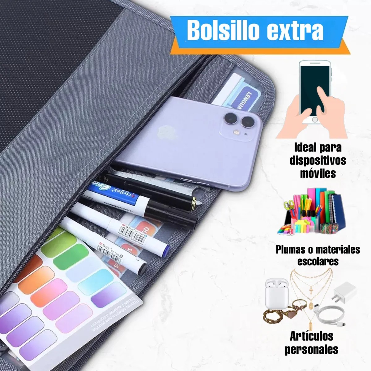 Carpeta Archivero Folder Documentos Legal Ejecutiva Escolar Gris image number null