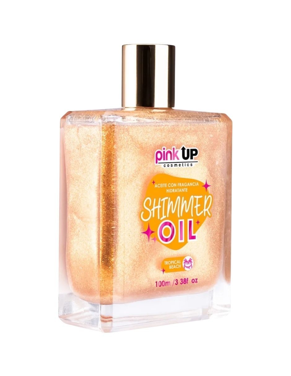 Shimmer Oil Aceite Corporal Hidratante Con Glitter Pink Up TROPICAL BEACH image number null