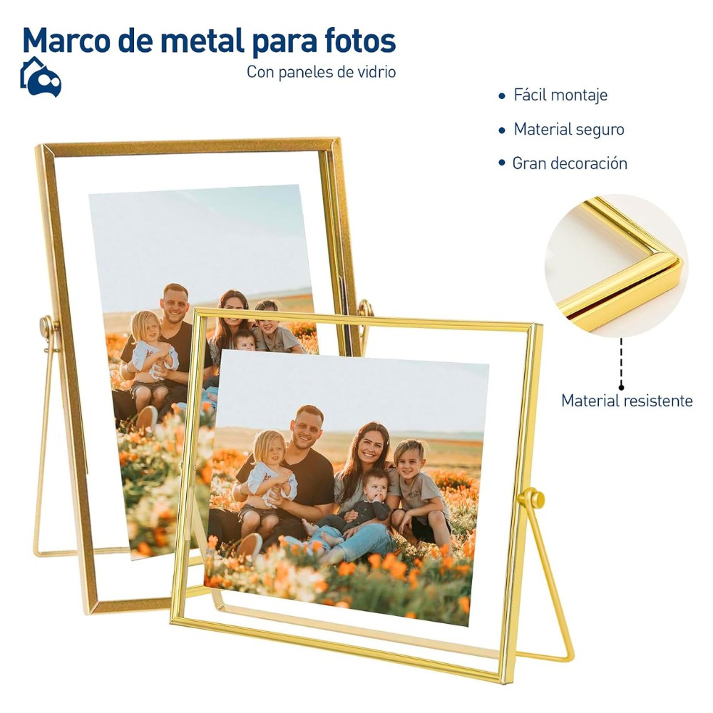 Bluelander Set de 3 Marcos, Portaretratos, 15 x 15 cm, 20 x 15 cm, 22.5 x 17.5 cm Marcos para Fotos, Marcos para Cuadros image number null