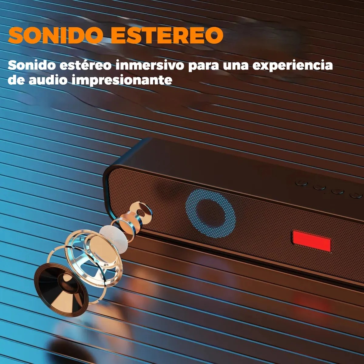 Barra De Sonido Para Pc Tv Bocinas Inal&aacute;mbrica Malubero Bluetooth Rgb Negro image number null
