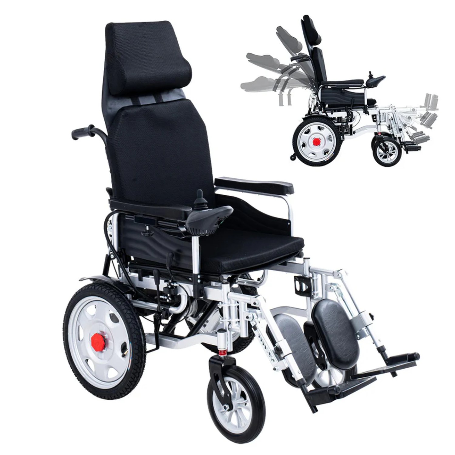 Silla Ruedas Electrica Reclinable Elevapiernas 4 en 1 image number null