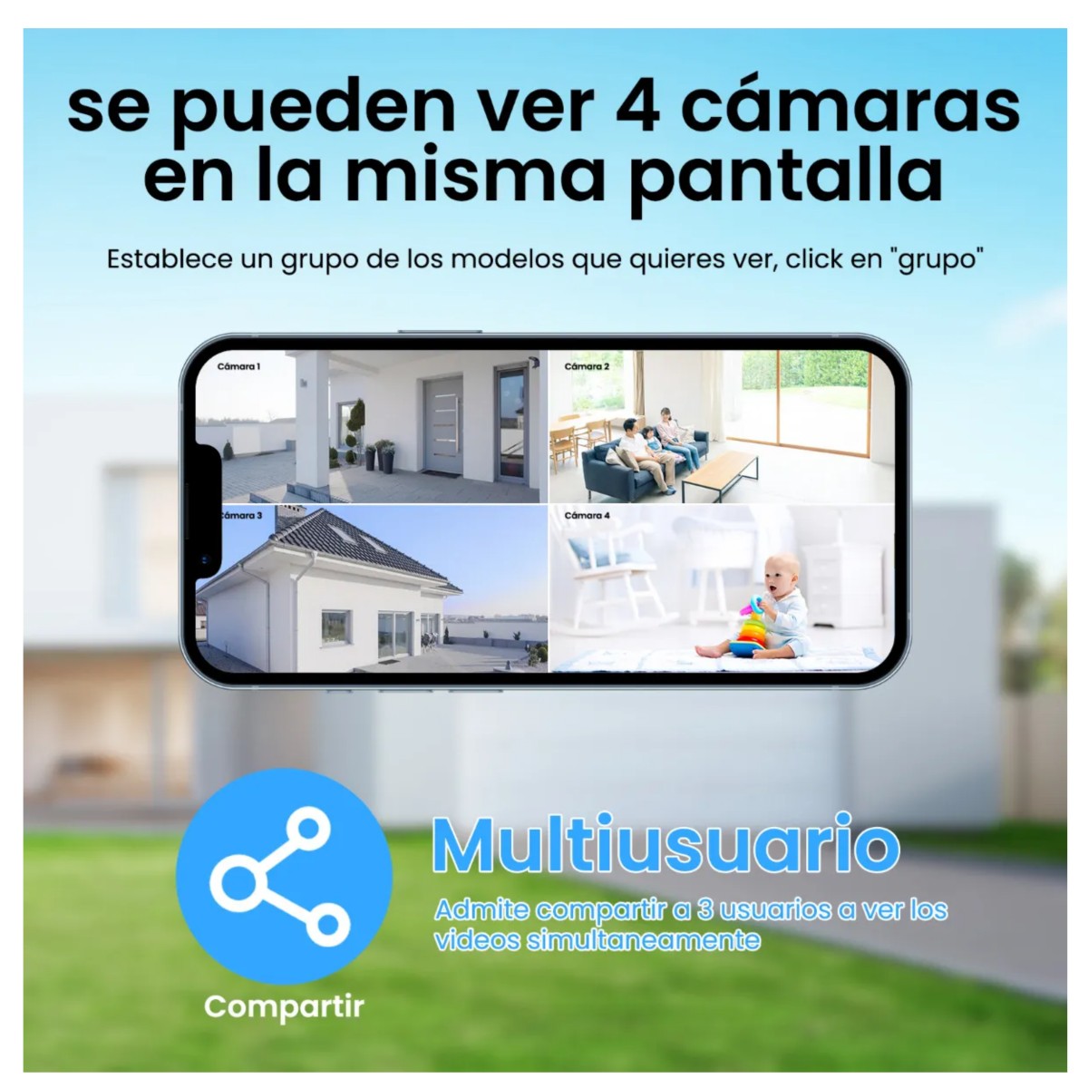 C&aacute;mara De Seguridad Wifi Ip 3mp Al Aire Libre Con Sd 32gb, Blanco image number null