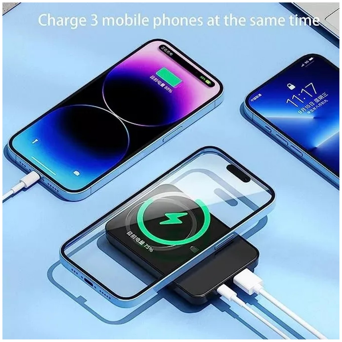 Power Bank Inal&aacute;mbrico Magn&eacute;tico 10000mah 5.0a 22.5w Usb-c Negro image number null