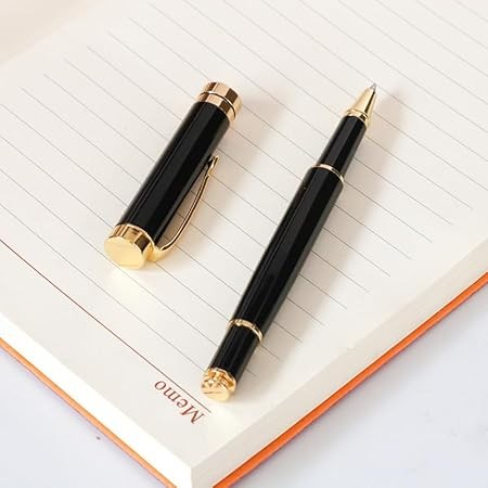 A Bol&iacute;grafo Metal, Bol&iacute;grafos de Firma con 1 Bol&iacute;grafo de Punta Media, 2 Recambios Adicionales,Bol&iacute;grafos de Fibra de Carbono,0.5mm Carbono Bol&iacute;grafo Met&aacute;lico Antideslizante (Plata). image number null