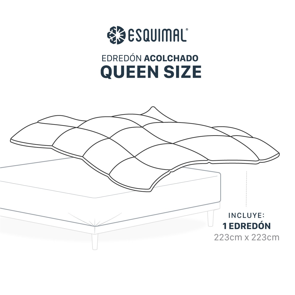 Edred&oacute;n Acolchado Duvet Queen Size Hipoalerg&eacute;nico Vino Rosado/Rosa ESQUIMAL. image number null