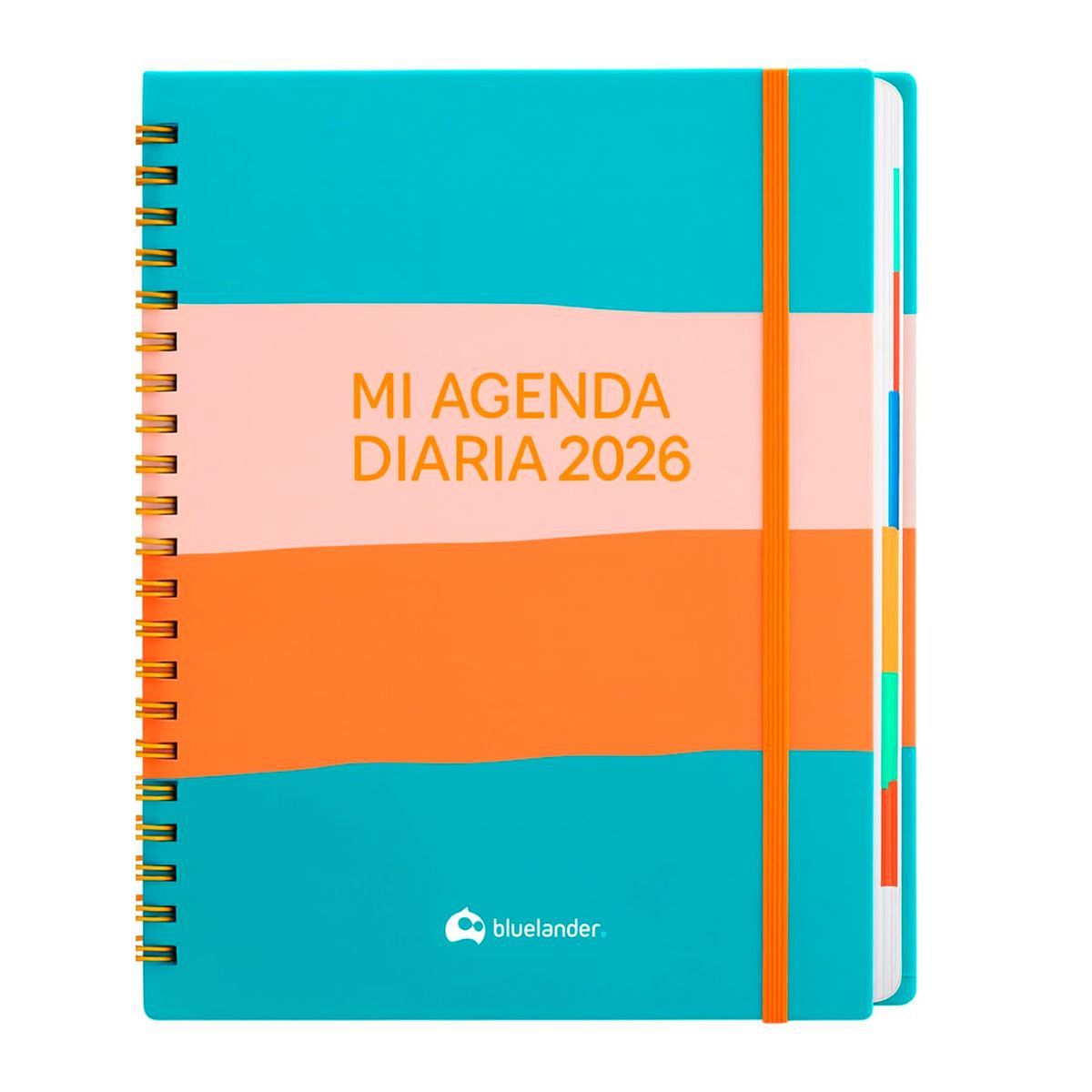 Agenda 2026, Organizador Diario, Semanal y Mensual, Tama&ntilde;o A5 (20.9 * 15.2 cm), Multicolor, Bluelander image number null