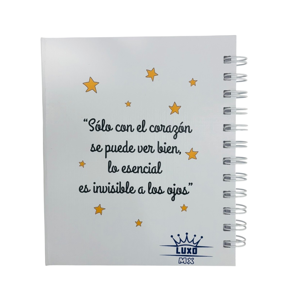 Libreta estilo franc&eacute;s de tapa dura laminado liso con espiral met&aacute;lico El principito image number null