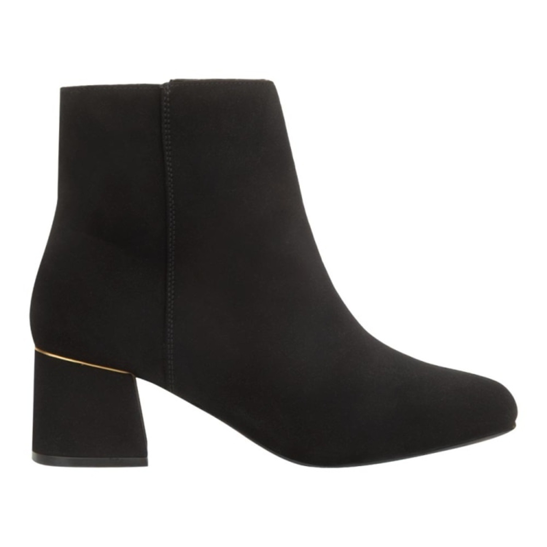 Bota de mujer, corta, de vestir, con tac&oacute;n ancho y bajo, acabado Nobuck, color negro, mod. 1258780 image number null