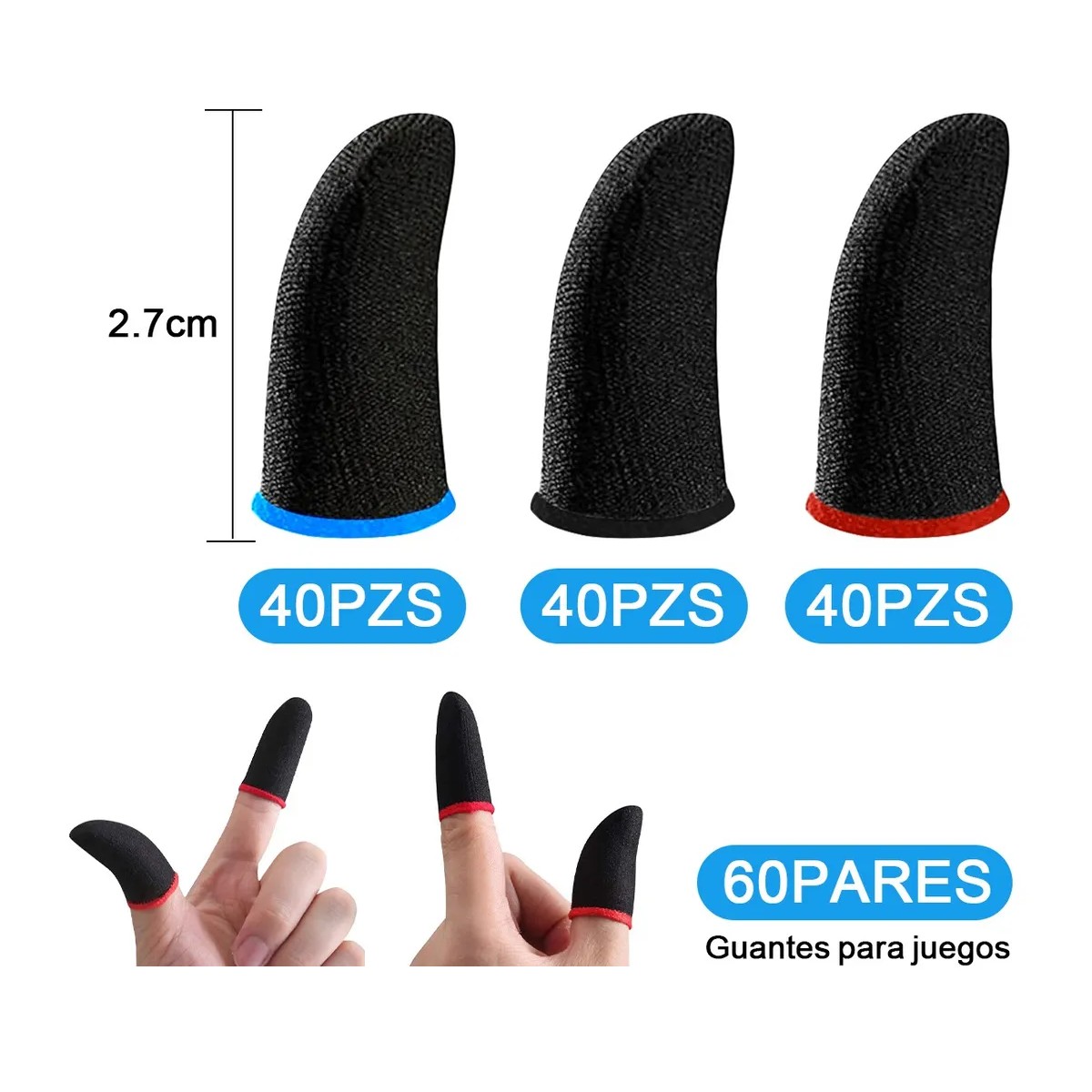 120pz Guantes Dedales Dedos Fundas Gamer Touch Profesional image number null